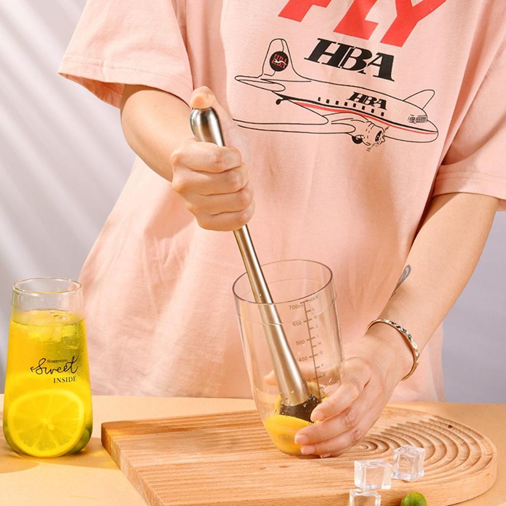 Home Mojito Drink Long DIY Stainless Steel Masher Juice Stirrer Ice Crusher Cocktail Muddler