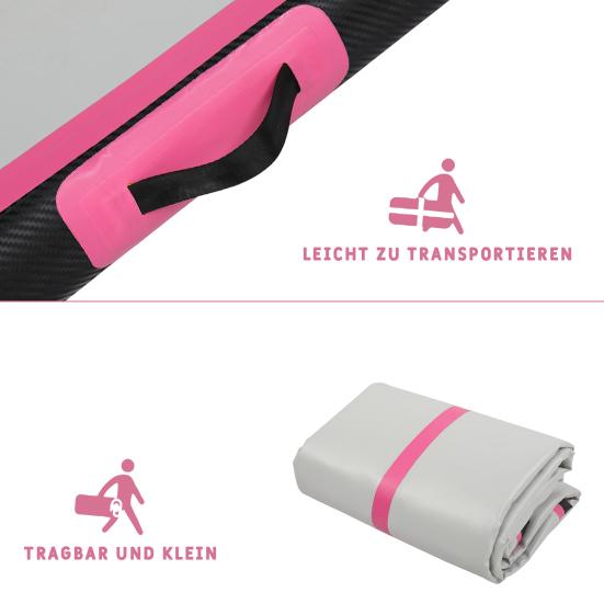 Inflatable PVC 300 * 100 * 10cm Fitness Mat Black Powder