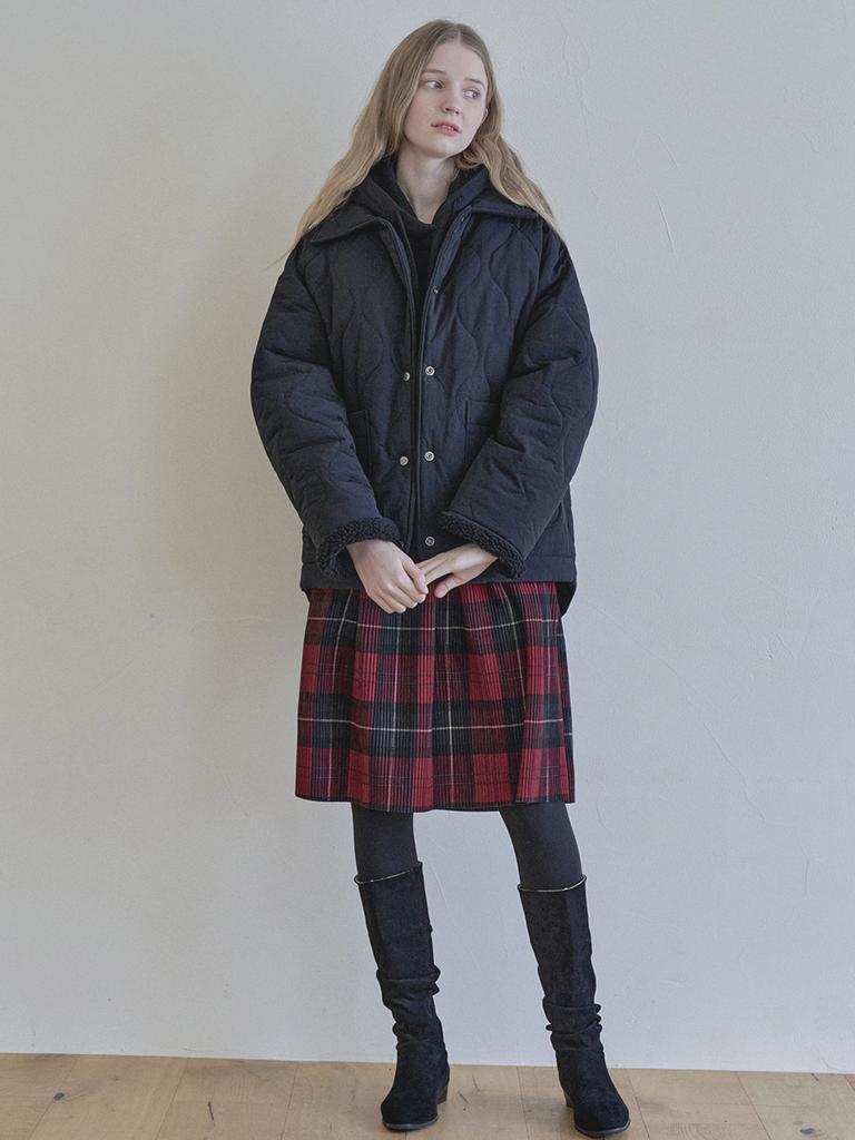 Avang Tartan Check Pleated Midi Skirt - Red