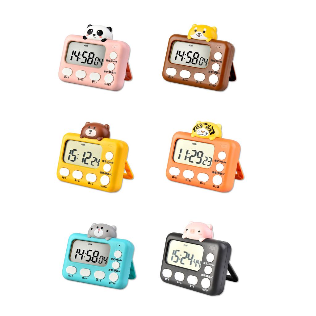 Desk Magnetic Countdown Timer Cartoon Animal Digital Kitchen Timer for Cooking, Study, Exercise Simple Operation