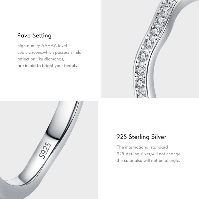 MODIAN Pure 925 Sterling Silver Irregular Geometric Lines Wave Finger Rings For Women Anniversary Gift Fine Jewelry