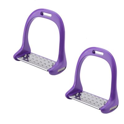 Scară de călărie din oțel inoxidabil, antiderapantă, șa ecvestră din aluminiu, cu pictură violet