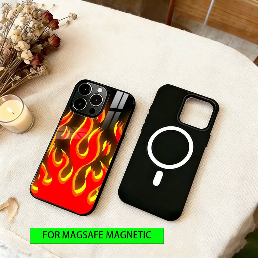 Fire Phone Case For iPhone17,16,15,14,13,12,11 Plus,Pro Magnetic For Magsafe Wireless Charging