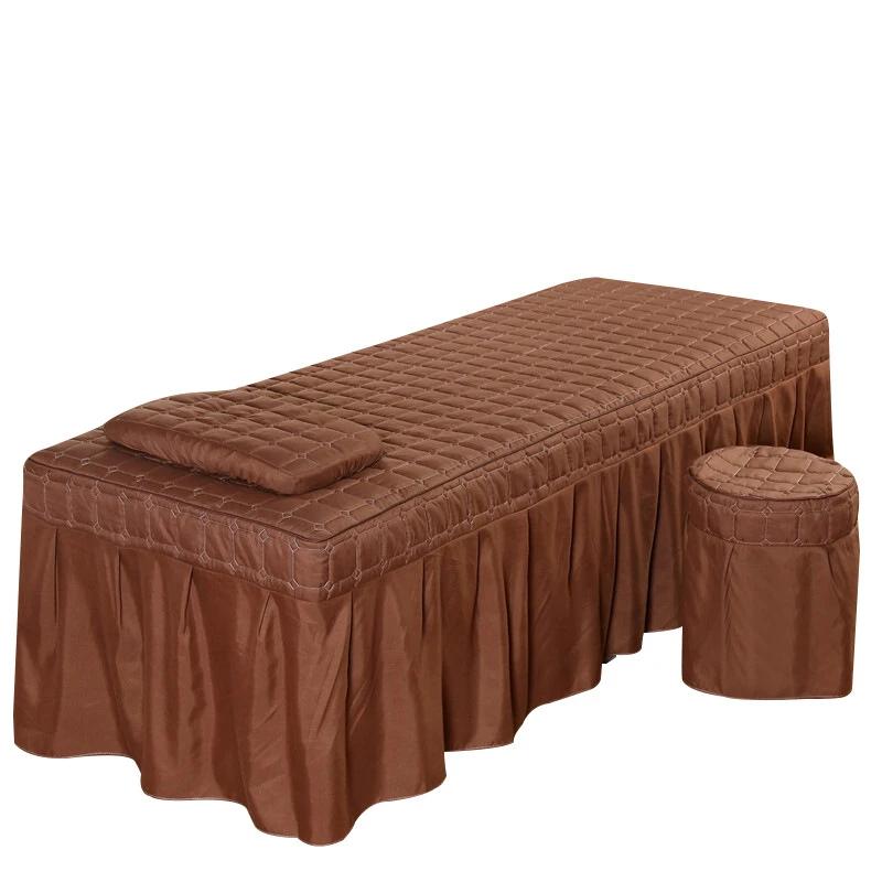 Square Head Quilted Thicken Beauty Salon Lash Massage Table Bed Skirt Mattress Cover SPA Treatment with Face Breath Hole Sheet
