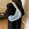 Chic Blue Casual Underarm Bag Fashionable Unique Aesthetic For Everyday Use