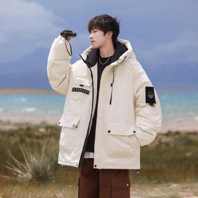 Winter New Fashion Trend Down Jacket Oversize Outdoor Windproof Model Hooded Duck Down Jacket Men