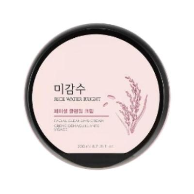 Rice Water Bright Cleansing Cream 200ml – Moisturizing Makeup Remover & Brightening Care