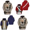 Historische Armeeuniformen 3D-Muster Hoodie Cosplay Sweatshirt für Männer und Frauen
