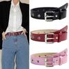 Fashion Punk Women's Belt Star Hollow Eyelet Korean Style Metal Buckle Waistband Casual Versatile Waist Strap Jeans Decor