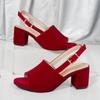 2026 Hot Sale Summer Peep Toe Women's Elegant Sandals Outdoor Fashion Buckle Strap Shoes Solid Chunky Heels Plus Size Sandals