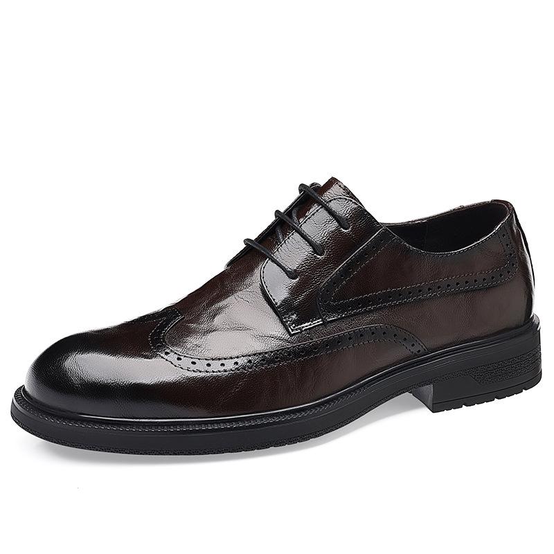 Men s Autumn Lambskin Brogue Shoes - Formal & Casual Lace-up 42
