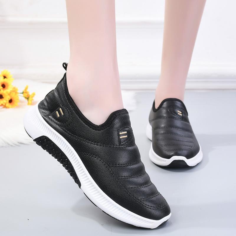 Plus Velvet Women's Cotton Shoes, Thick Waterproof Cotton Shoes, Sports PU Short Boots, Women