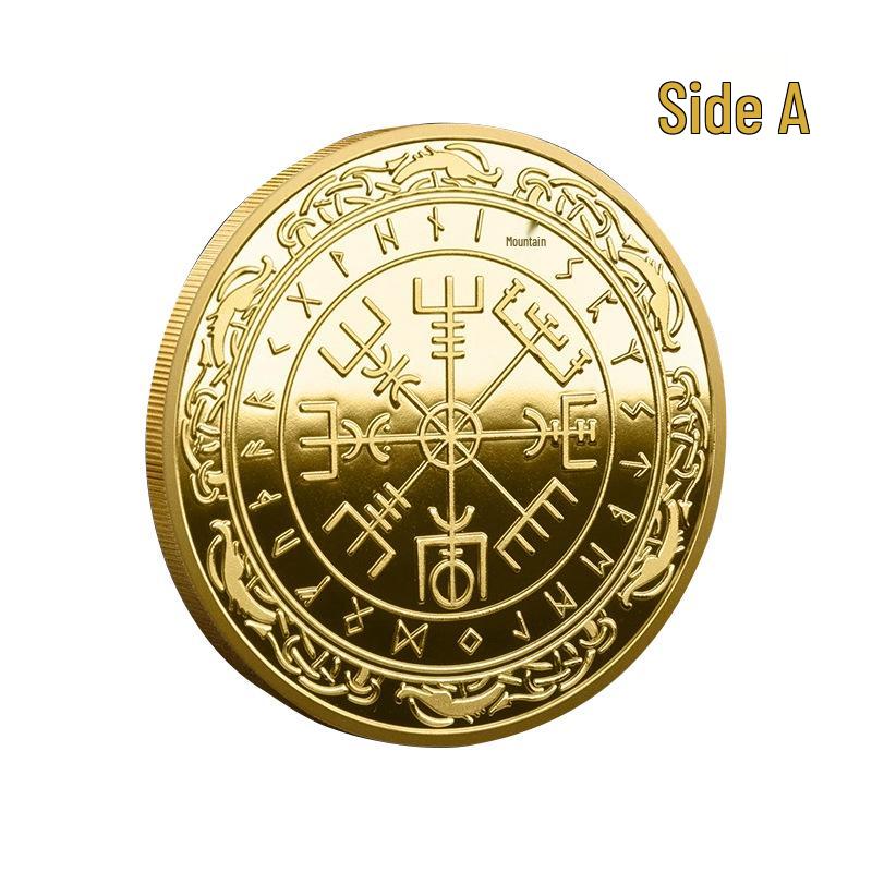 Viking Foreign Trade Commemorative Compass Coin: Lucky Thanksgiving Virtual Collection