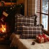Ruffle Trim Throw Pillow Covers Tartan Plaid Cushion Covers Cozy Checkered Pillowcase  Indoor Use