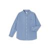 Solid Color Vintage Single-Breasted Pointed Collar Long Sve Shirt Unisex Shirts Light-Blue LUT005022101