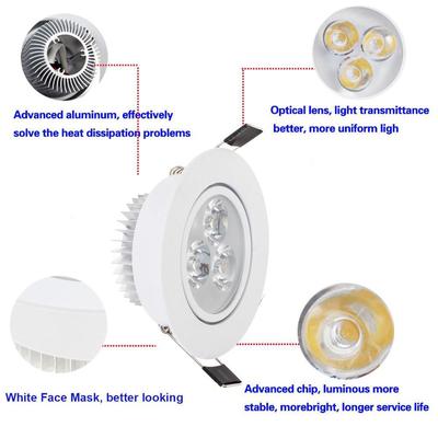 Dimmbarer Einbau-LED-Deckenstrahler 3W Spot Beleuchtung Lampen Birne Weiß Treiberlos Bunt Rot Gelb Blau Grün Lila