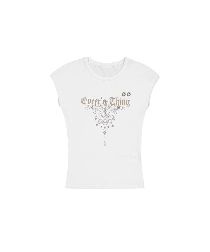 Iwaiial Antique Logo Cap Sleeve Top - White