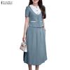 Women Short Sleeve Blouse and Skirts Casual Two Piece Suit Sets