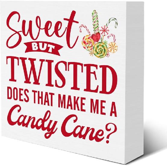 Gingerbread Bakery Decorations Christmas Baking Wooden Box Sign for Winter Xmas Holiday Bakery Home Kitchen Shelf Decor 5 X 5 Inches candy 1