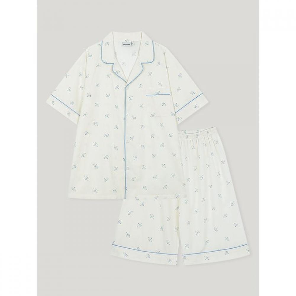 Lunaluz Men S Demari Cotton Short Sleeve Collar Two Piece pajamaS