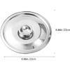 Milisten Stainless Steel Taste Cup Lid Mini Saucepan Lid Cookware Metal Seasoning Universal for Pots and Pans Universal Pot Stainless Steel 8 Inch