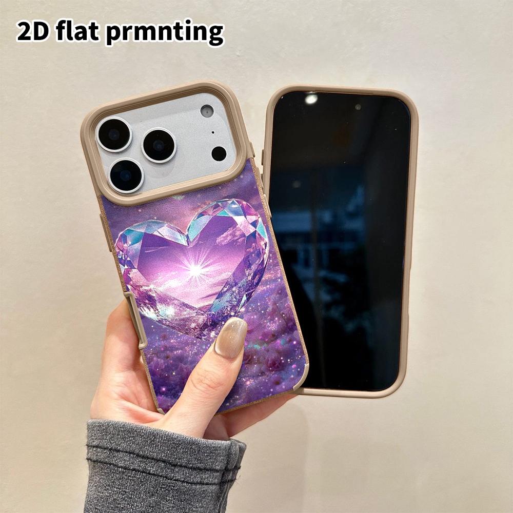 Phone Case: 2D flat lambskin suitable for iPhone 18 17 16 15 14 13Pro protective case, dreamy universe, crystal gems, Christmas and Halloween gifts