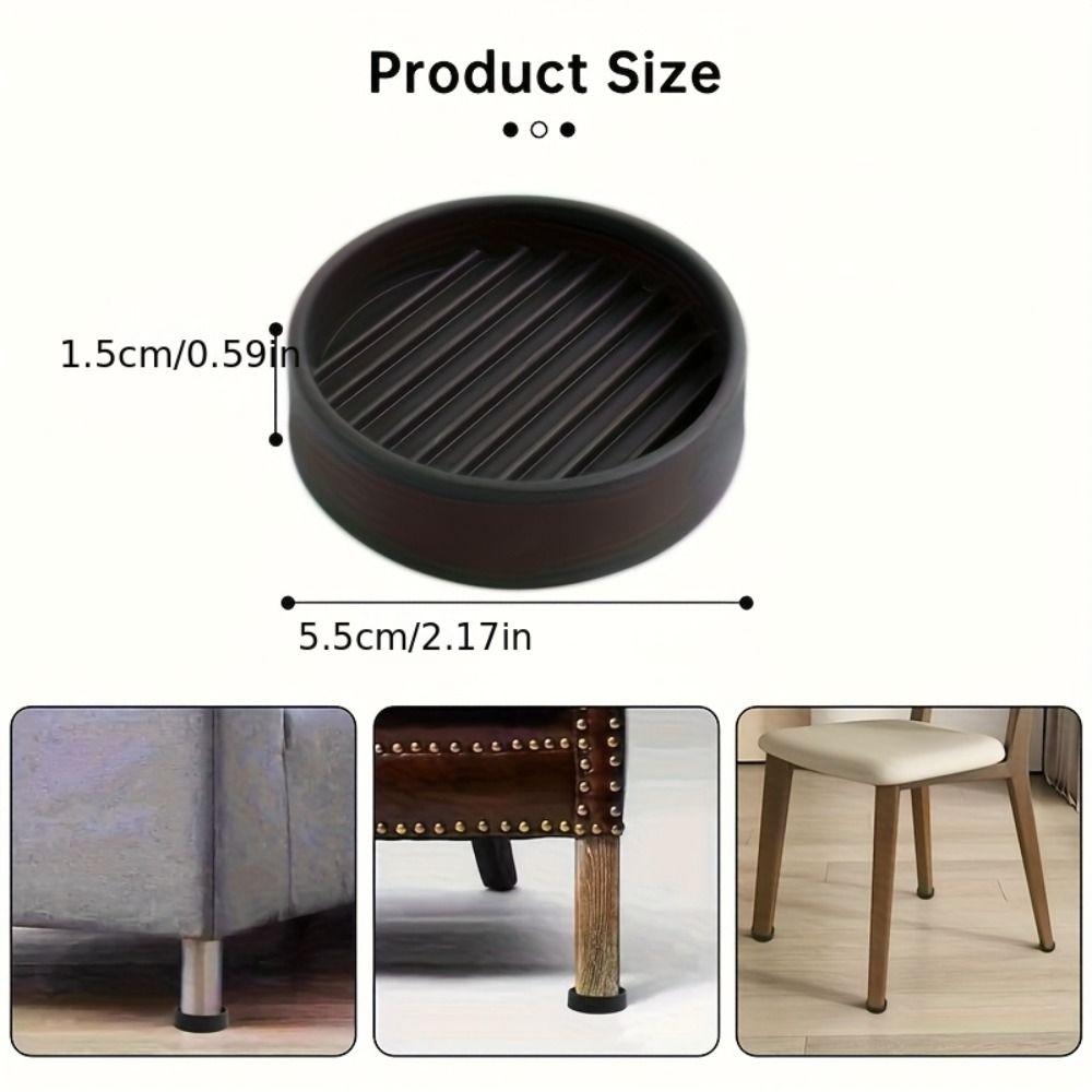 Rubber Material Non Slip Caster Cups Round Shape Furniture Heightening Pads  Table Cabinet