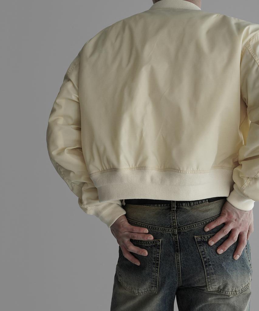 Bowlow Product Nylon Crop Ma-1 Jacket [Cream]