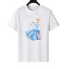 Disney Princess Woman Round Neck Parent-child Clothing Cartoon Element Loose Tops Ladies Comfort Short Sleeves T-Shirt