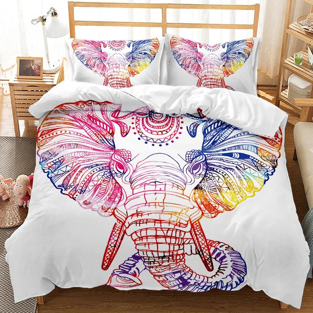 Słoń Zestaw Poszwy na Kołdrę Słoń Bawiący się Piłką Motyw Zwierzęcy Zestaw Pościeli na Łóżko Pojedyncze Podwójne Queen King Size Poliester Poszwa na Kołdrę