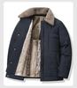 Men's Winter Lapel Jacket with Lambswool Fur Collar & Nano Mink Velvet - Thickened Warm Cotton