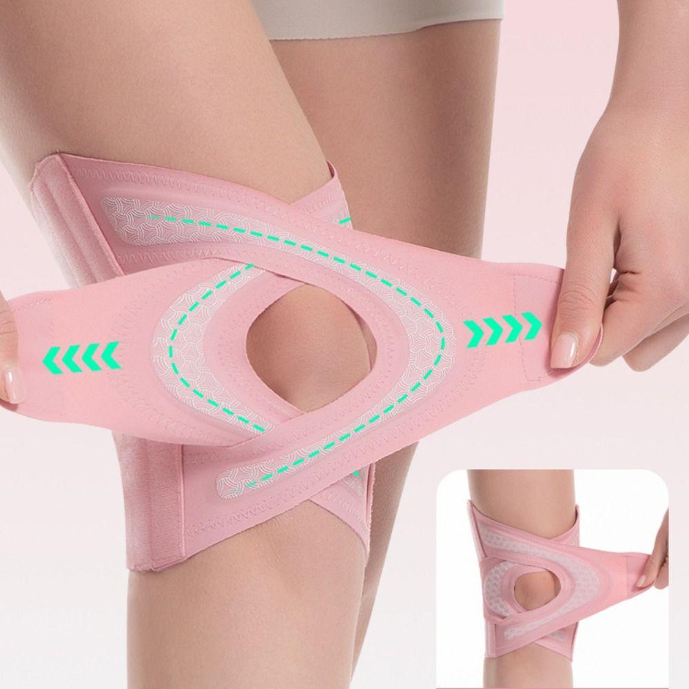 Thin Design Knee Support Brace Cross Strap Fixed Patella Sleeve  Joint Stability