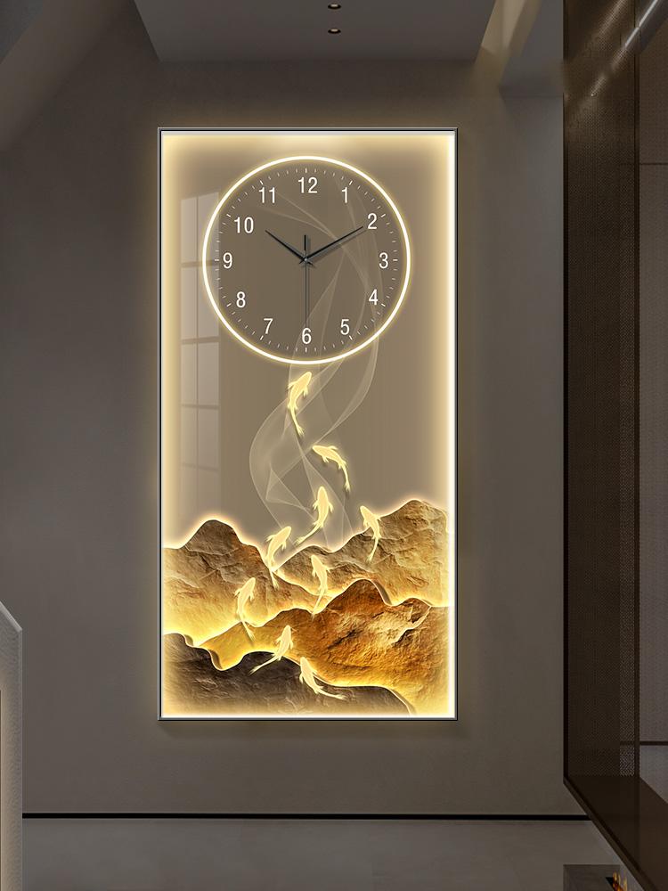 Modern Art Home Decorative 3d Wall Clock Living Room Corridor Digital Large Wall Clock Wall Decoration Golden LED Light Painting