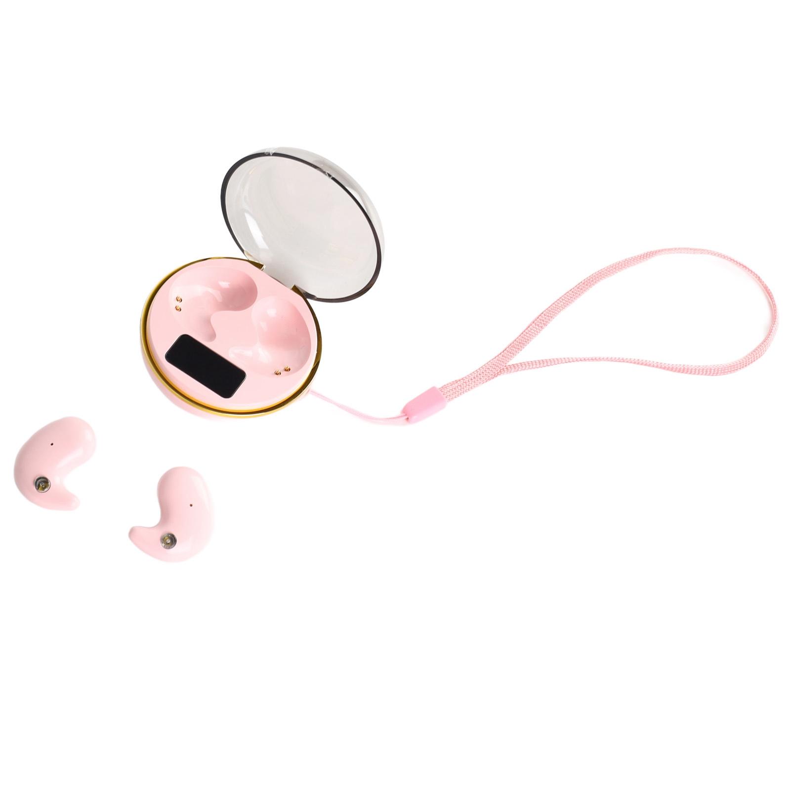 

Bluetooth Sleep Earbuds BT5.3 Touch Control Invisible Earbuds Wireless Bluetooth Earphone with Digital Display Charging Pinkish