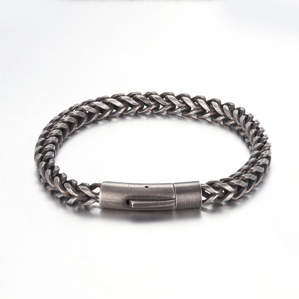 Pulseira de moda nicho pulseira de aço titânio retrô com fivela de mola joia masculina presente
