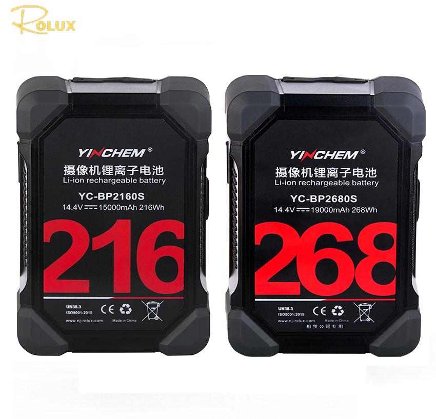 

ROLUX YC-BP2160S Аккумулятор для камеры с V-образным креплением 15000 мАч 14,4 В Камера SONY Цифровая SLR заполняющая лампа LiveLarge Емкость Защита от падения