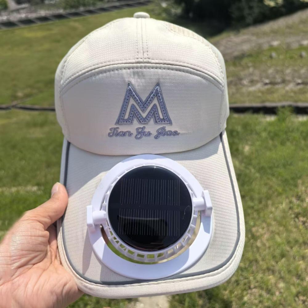 

Сонячна/USB Зарядка Сітчастий Сонцезахисний Капелюх Швидкосохнучий Рибальський Бейсболка Літній Капелюх з Вентилятором бежевий