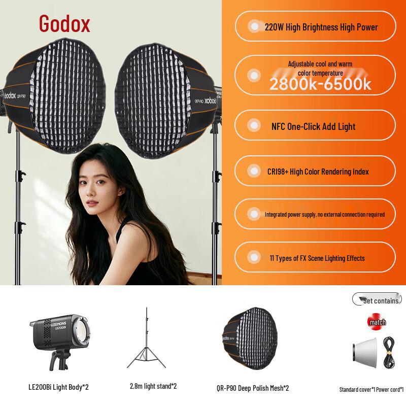 Godox LE200Bi Bi-Color LED Video Light Kit