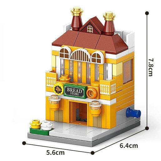 European City Series Street View European Architecture Shop Shopping Scene Puzzle Assembled Building Block Toys  Playsets Children's Gift Presents