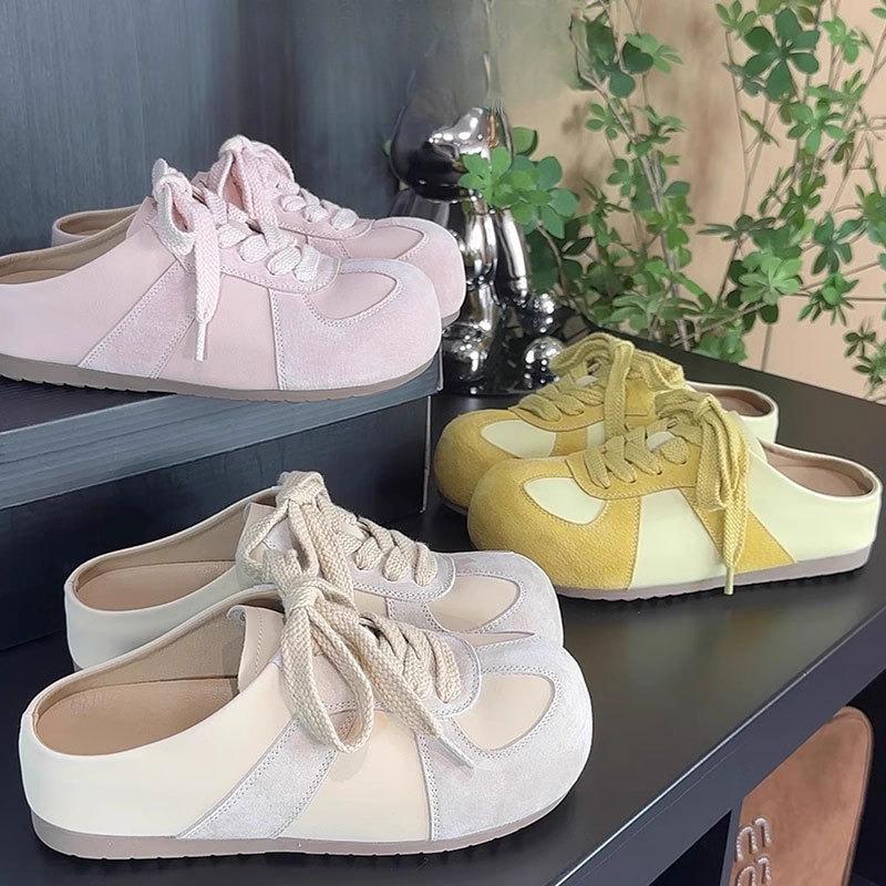 

New Style of Women s Shoes with Insole Half-slipper Thick-soled One-step Shoe 35 жовтий