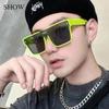2025 neue Mode Sonnenbrille Damen Sonnenbrille grün integrierte Sonnenbrille ins Internet-Berühmtheit Xiaohongshu Explosion
