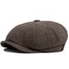 Herringbone Newsboy Caps Men Autumn Winter Vintage Berets Casual Flat Hats Fashion Retro Man Cap For 55-59cm Head Circum Ference