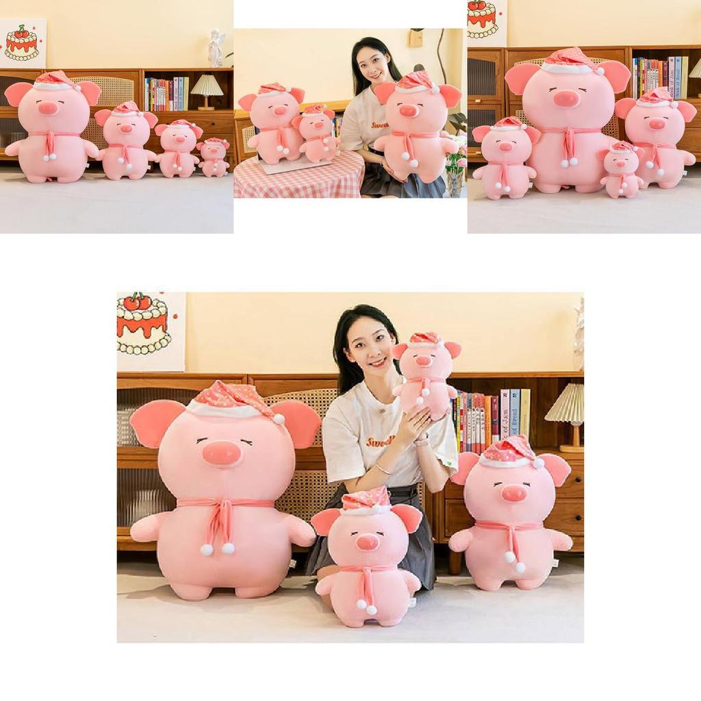 Adorable Pink Plush Pig Toy Cute Nighttime Buddy With Hat For Kids Comforting Sleep Companion