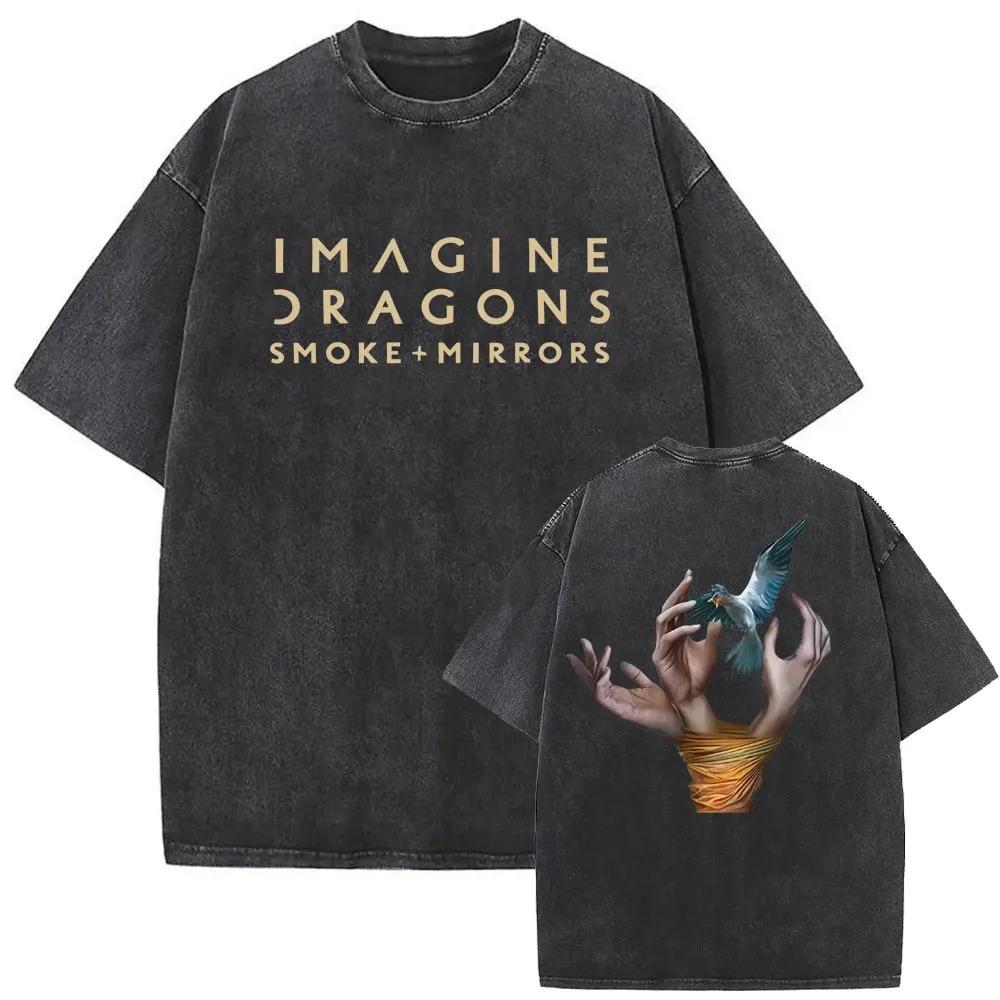 

Рок-гурт Imagine Dragons Loom Світовий тур 2026 Прана футболка Вінтажний стиль Чоловіки Жінки Готичні Оверсайз Футболки Унісекс Повсякденна Футболка XL темно-синього кольору