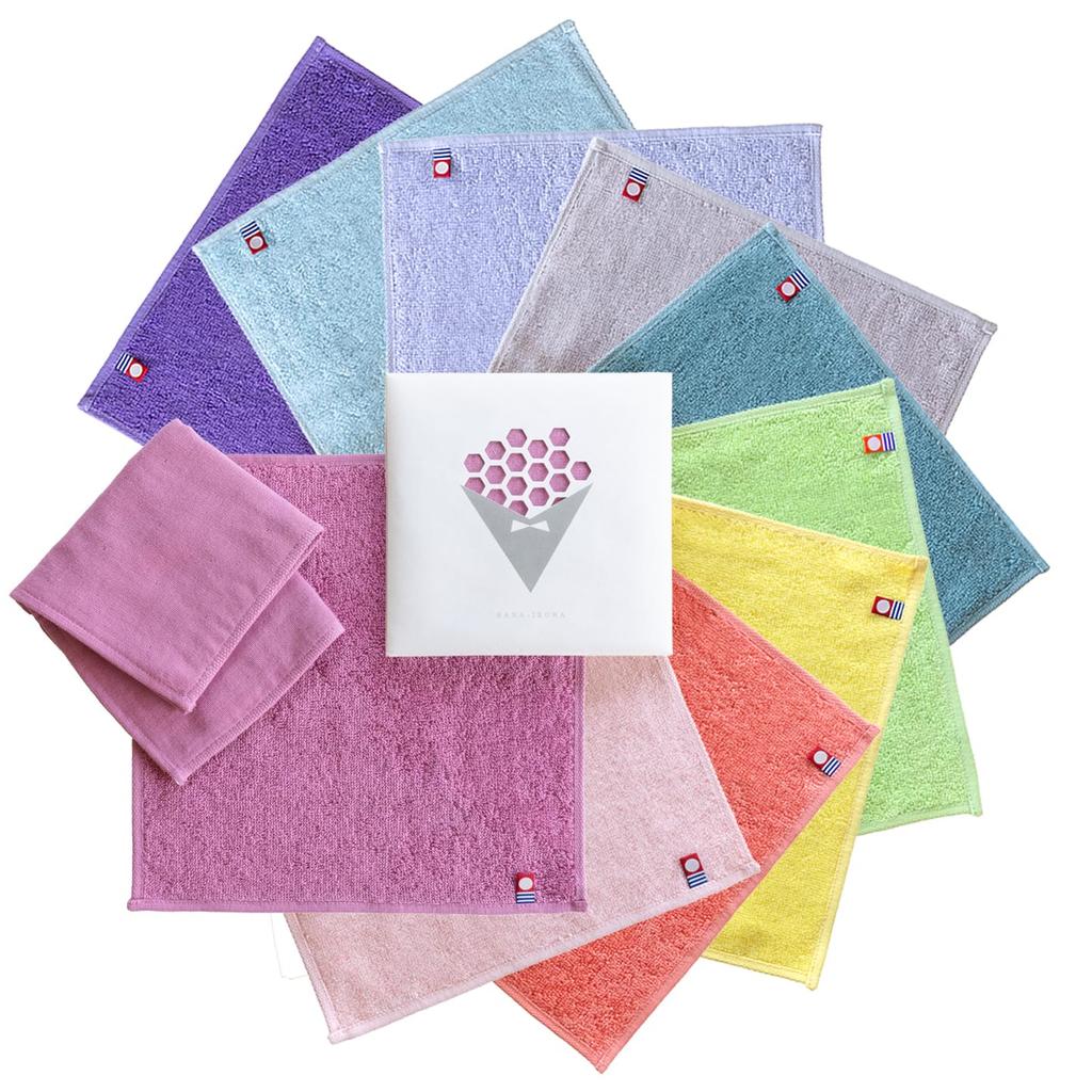 Top Factory Imabari Hanairo Plain Handkerchief 25 x 25cm Imabari Towel Brand Certified 100% Cotton Gauze Terry Cloth Women's Gift Small Gift