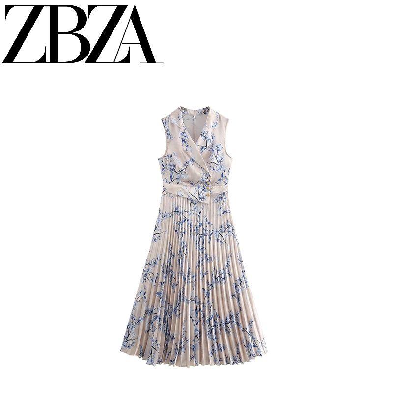 Jnleaog Summer New Arrival Women's Clothing Fashion Style French Fashion Commute Style Elegance Sleeveless Pleated Warehouse