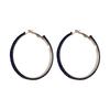 Vintage Design Spice Girl Denim Blue Big Earrings S111 Silver Needle Loop Earrings Light Luxury High-end Antique Earrings