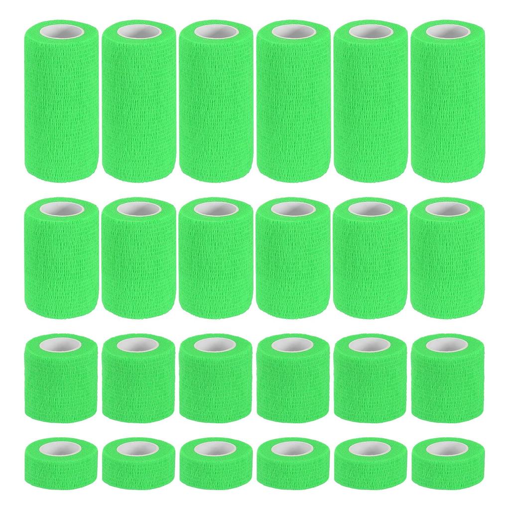 PATIKIL Bandage 24 5 Elastic Wrap for Athletic and Outdoor Bright Green 1"/2"/3"/4" Self-Adhesive Wraps, Count, Yards, Self-Adhesive Tape,