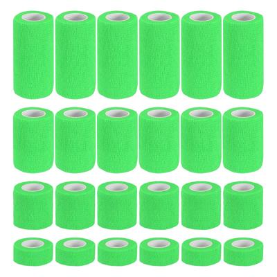 PATIKIL Bandage 24 5 Elastic Wrap for Athletic and Outdoor Bright Green 1"/2"/3"/4" Self-Adhesive Wraps, Count, Yards, Self-Adhesive Tape,