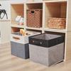 Foldable Linen Fabric Storage Basket Large Capacity Toys Sorting Box Clothes Storage Bin  Key